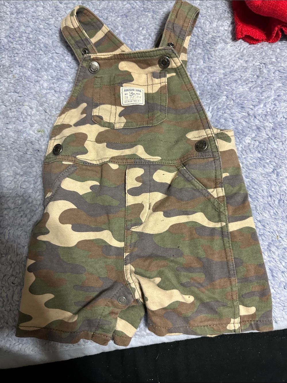 Carter's Camouflage Short Overalls in Green, Brown, Tan